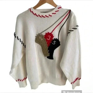 Quantum Sportswear Vintage 90s White Golf Sweater